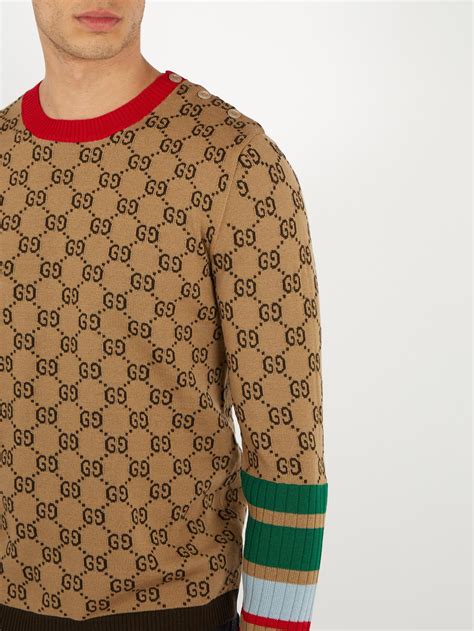 gucci perforated gg crewneck jumper|Men's Designer Luxury Crew Neck Sweaters .